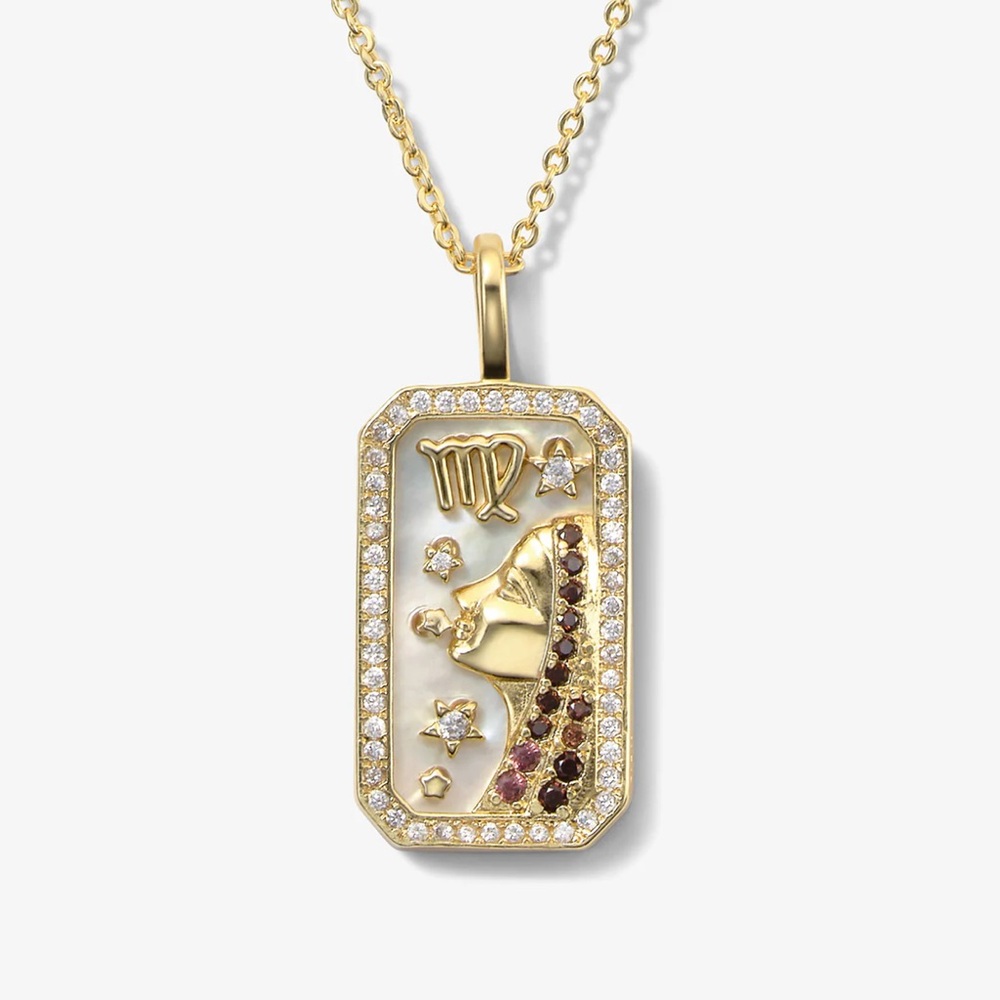 Melinda Maria Virgo Zodiac Amulet Necklace - 18k gold plated ♍️